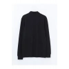 LCWAIKIKI ClassicSiyah Polo Yaka Uzun Kollu Erkek Sweatshirt