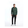 Lcwk Uzun Kollu Baskılı Erkek Kalın Hoodie
