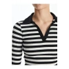 Lw - Polo Yaka Çizgili Uzun Kollu Kadın Tişört