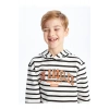 Rahat Kalıp Çizgili Erkek Çocuk Hoodie