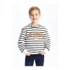 Rahat Kalıp Çizgili Erkek Çocuk Hoodie