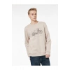 Regular Fit Uzun Kollu Şardonlu Baskılı Bisiklet Yaka Sweatshirt