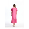V Yaka Düz Kısa Kollu Hamile Elbise