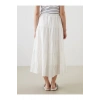 XSIDE Beyaz Beli Lastikli Katkat Etek
