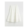 XSIDE Beyaz Beli Lastikli Katkat Etek