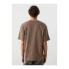 XSIDE Kahverengi Bisiklet Yaka Kısa Kollu Penye Erkek Tişört