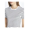 XSIDE Bisiklet Yaka Çizgili Kısa Kollu Kadın Crop