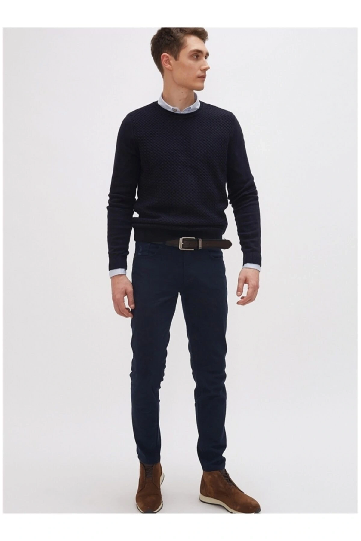 Erkek Lacivert Düz Pantolon