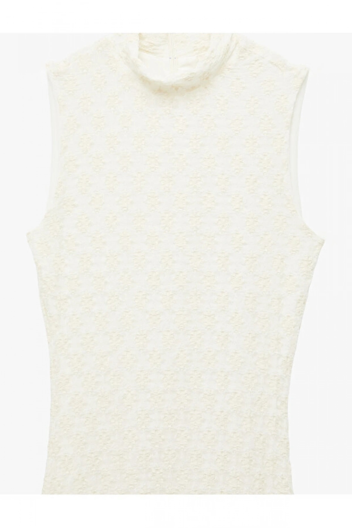 Koton Asimetrik Slim Fit Dik Yaka Kolsuz Dantel Midi Elbise