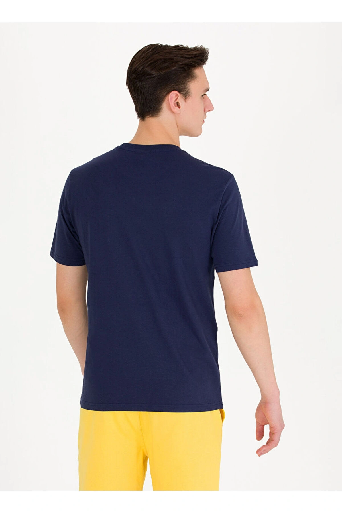 Polo Yaka Pembe-beyaz Erkek %100 Pamuk T-shirt 1573100