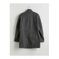 LCWAIKIKI Classic Büyük Beden Standart Kalıp Dik Yaka Erkek Kaşe Kaban