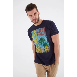 Baskılı T-shirt Lacivert