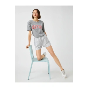 Mini Şort Cepli Beli Lastikli Bağlamalı