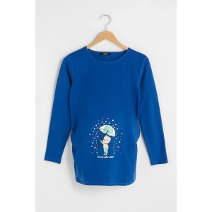 Kadın Canlı Mavi Tişört