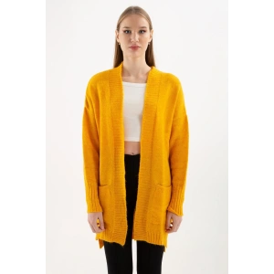 Uzun Cepli Hırka Hardal / Mustard