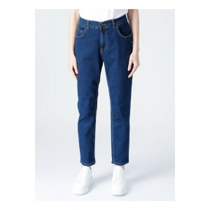 Yüksek Bel Mavi Kadın Denim Pantolon