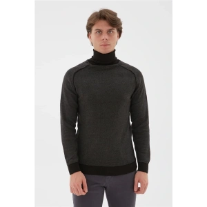 Balıkçı Yaka Kazak Antrasit Melanj