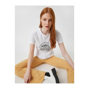 Kadın Ekru T-Shirt 2SAL10249IK