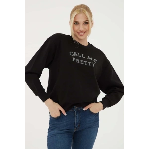 Baskılı Sweat Siyah