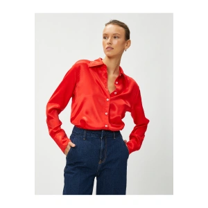 Saten Uzun Kollu Gömlek