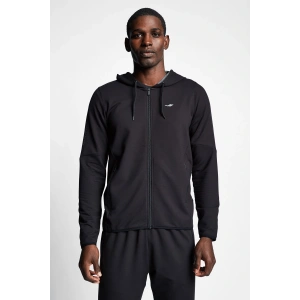 Siyah Erkek Fermuarlı Kapüşonlu Sweatshirt 22b-1118