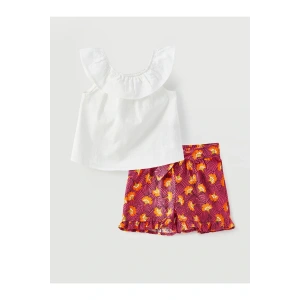 Bisiklet Yaka Kız Bebek Bluz Ve Şort 2li Takım