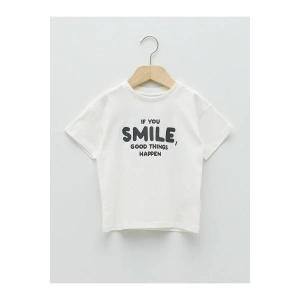 LCW baby Bisiklet Yaka Kısa Kollu Baskılı Erkek Bebek Tişört