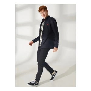 G081GL078 Dernest23Y 1600054 Us Polo Assn Erkek Kanvas Pantolon Siyah