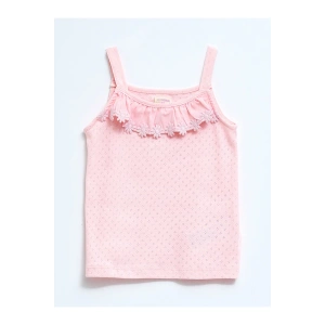 Kare Yaka Askılı Pamuklu Kız Bebek Atlet