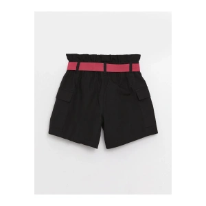Beli Lastikli Basic Kız Çocuk Şort