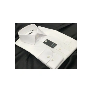 Elvio Co Uzun Kol Cepli Klasik Beyaz Gömlek