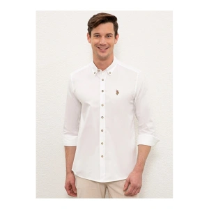 Erkek Dokuma Regular Fit Beyaz Gömlek