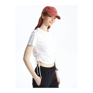 Bisiklet Yaka Düz Kısa Kollu Kadın Tişört