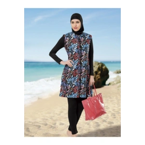 Renkli Desenli Tesettür Mayo