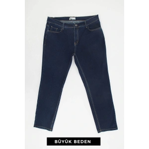 Büyük Beden Carmen Jean Pantolon Mavi