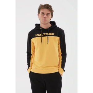 Baskılı Kapüşonlu Sweatshirt Hardal / Mustard