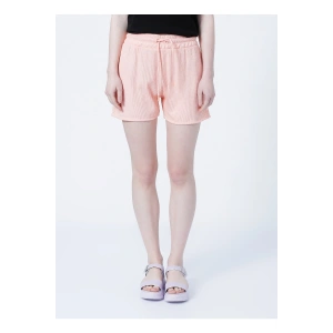 22y0657k1 Lastikli Rahat Petek Desenli Mercan Kadın Şort