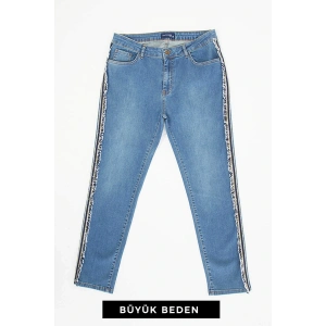 Kadın Büyük Beden Jean Pantolon Mavi