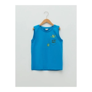 Bisiklet Yaka Baskılı Pamuklu Erkek Çocuk Atlet