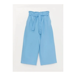Beli Lastikli Basic Geniş Paça Kız Çocuk Capri