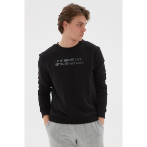 Baskılı Pamuklu Bisiklet Yaka Sweat Erkek Sweat 22k0350e1