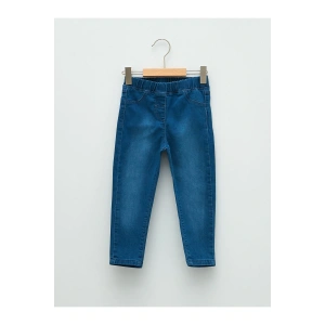 Beli Lastikli Basic Kız Bebek Jean Pantolon