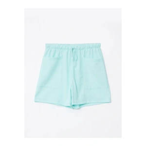 Beli Lastikli Basic Kız Çocuk Şort