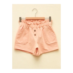 Beli Lastikli Basic Kız Çocuk Şort