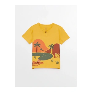 Bisiklet Yaka Kısa Kollu Baskılı Erkek Bebek Tişört