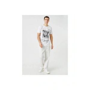 3sam10035hk 000 Beyaz Erkek Pamuk Jersey T-shirt