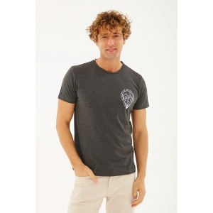 Baskılı T-shirt Antra Melanj / Anthra Melange