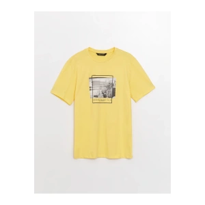 Bisiklet Yaka Kısa Kollu Baskılı Penye Erkek Tişört