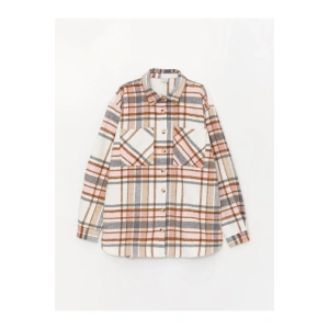 Ekose Uzun Kollu Kız Çocuk Gömlek Ceket