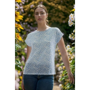 Desenli T-Shirt Mavi